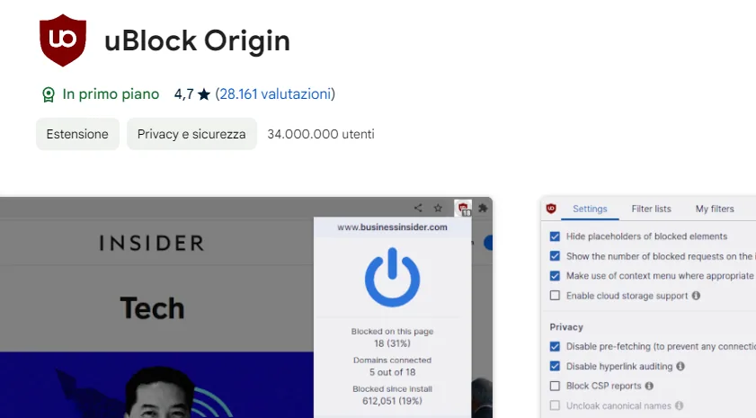 Bloccare la pubblicità su youtube con ublock