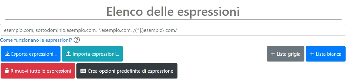 Cookie AutoDelete, gestione liste