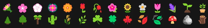 Emoji piante e natura